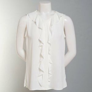 NWT Calvin Klein Sleeveless Ruffled Blouse Size L